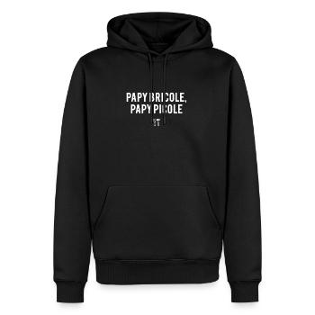 PAPY BRICOLE PAPY PICOLE - Sweat à capuche Premium bio Homme - noir - Devant - Nico (187cm)