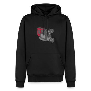 Retro Camera - Männer Premium Bio Hoodie - Schwarz - Vorne - Nico (187cm)