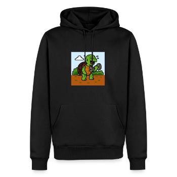 Funny Turtle Comic - Men’s Premium Organic Hoodie - black - Front - Nico (187cm)