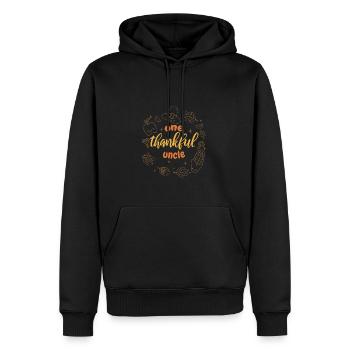 One Thankful Uncle Thanksgiving - Männer Premium Bio Hoodie - Schwarz - Vorne - Nico (187cm)