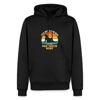 Papa Bod Fête des pères Papa Bière Ventre - Sweat à capuche Premium bio Homme - noir - Devant - Nico (187cm)