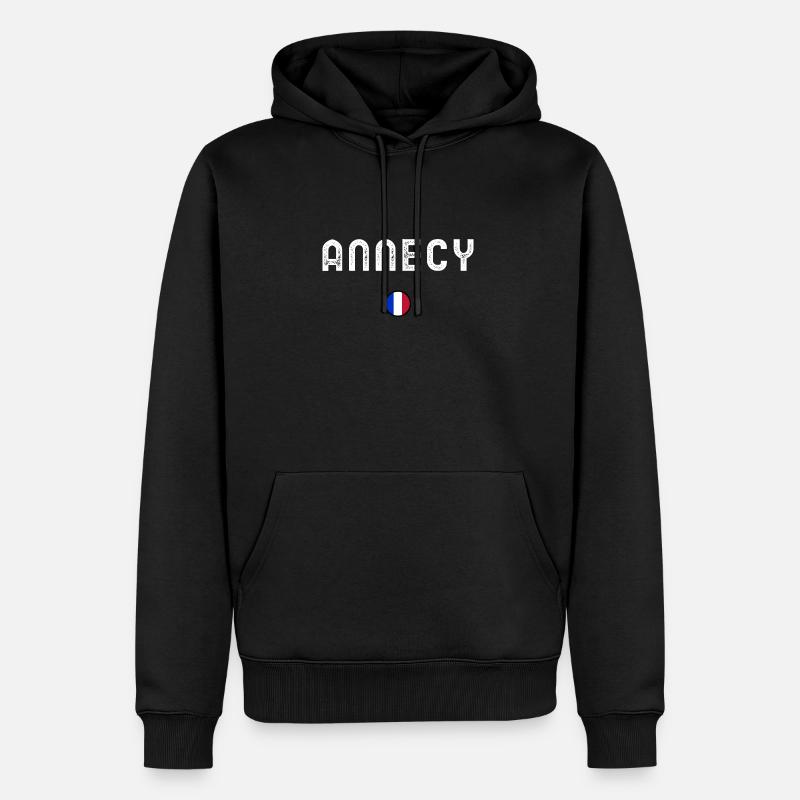 ANNECY - Sweat à capuche Premium bio Homme - noir