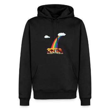 cueillette de champignons d’automne cueilleur de champignons arc-en-ciel - Sweat à capuche Premium bio Homme - noir - Devant - Nico (187cm)