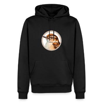 Troglodyte - Sweat à capuche Premium bio Homme - noir - Devant - Nico (187cm)