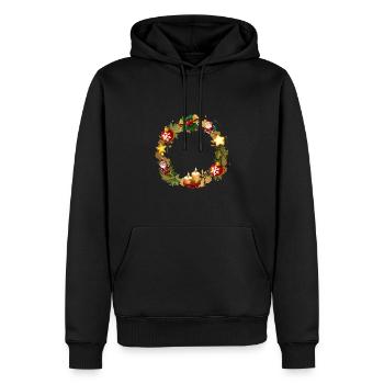 Saison de l’Avent, Couronne, Couronne de l’Avent, Noël - Sweat à capuche Premium bio Homme - noir - Devant - Nico (187cm)