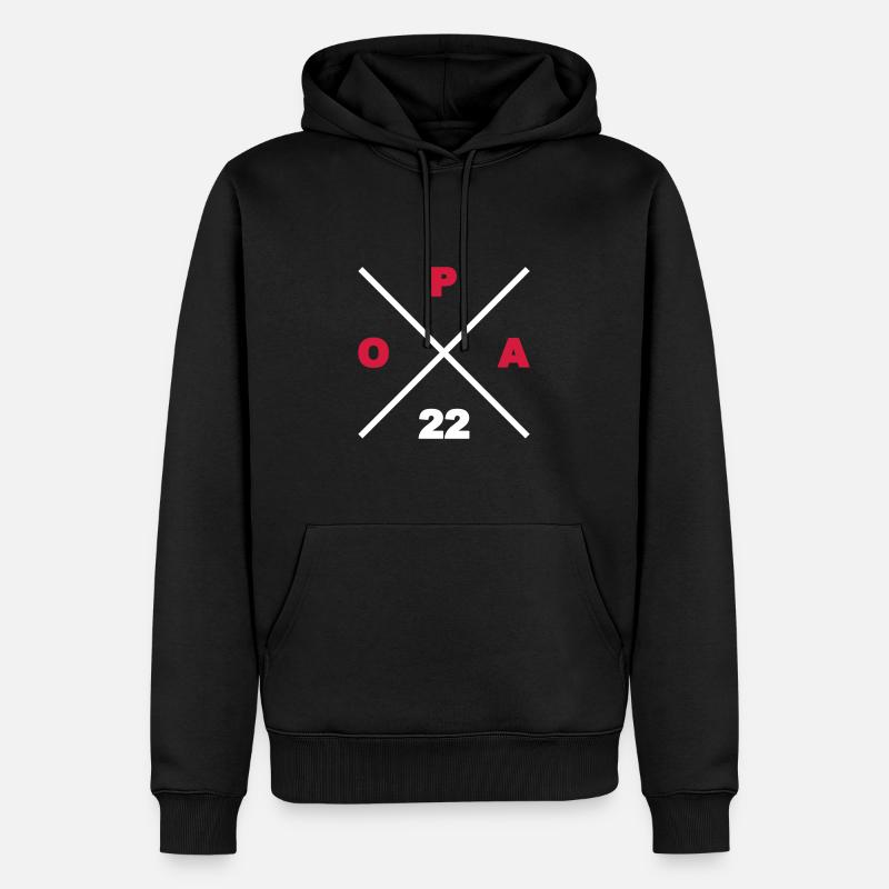 Opa 22 - Männer Premium Bio Hoodie - Schwarz