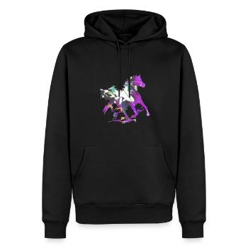 cheval, style, peinture, coloré, chevaux, graffiti - Sweat à capuche Premium bio Homme - noir - Devant - Nico (187cm)