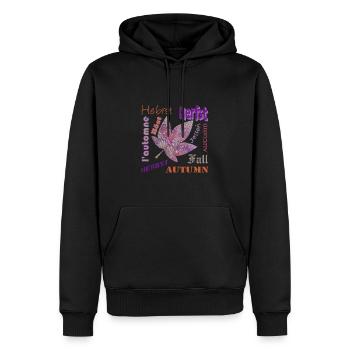 herbst schrift e 236 - Männer Premium Bio Hoodie - Schwarz - Vorne - Nico (187cm)
