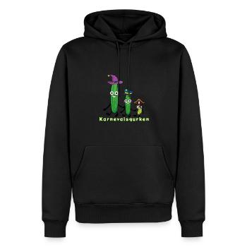 cornichons de carnaval, concombre, carnaval, pirate, marin, - Sweat à capuche Premium bio Homme - noir - Devant - Nico (187cm)