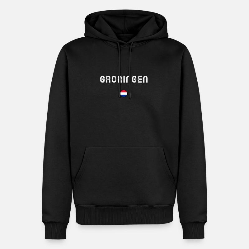 GRONINGEN - Sweat à capuche Premium bio Homme - noir