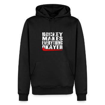 hockey sur gazon hockey sur gazon hockey sur gazon - Sweat à capuche Premium bio Homme - noir - Devant - Nico (187cm)