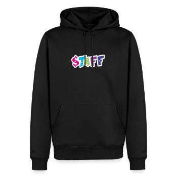staff - Sweat à capuche Premium bio Homme - noir - Devant - Nico (187cm)