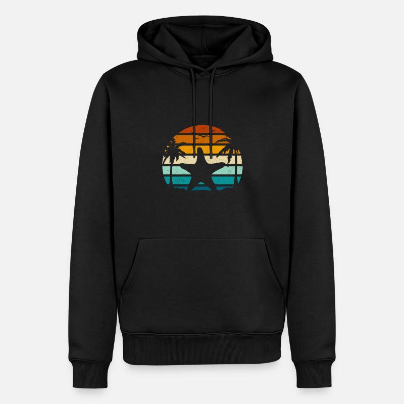 Seestern - Männer Premium Bio Hoodie - Schwarz