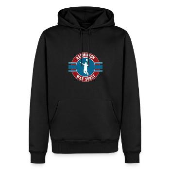 Badminton Team Mannschaft Spieler Spiel Federball - Männer Premium Bio Hoodie - Schwarz - Vorne - Nico (187cm)