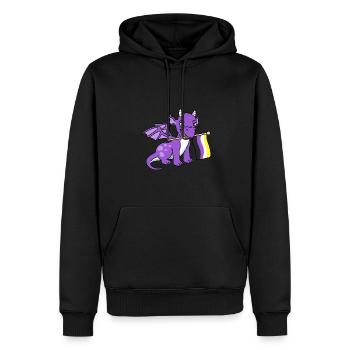 Nonbinary Pride Dragon Nonbinary Pride - Men’s Premium Organic Hoodie - black - Front - Nico (187cm)