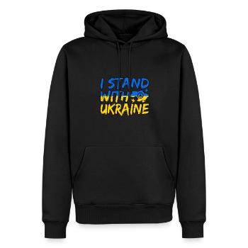 Ukraine - Sweat à capuche Premium bio Homme - noir - Devant - Nico (187cm)