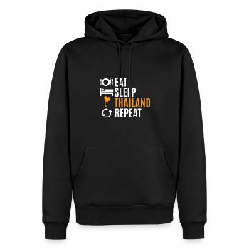 Thailand - Männer Premium Bio Hoodie - Schwarz - Vorne - Nico (187cm)