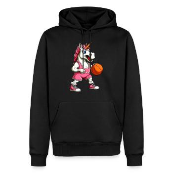 Licornes Basketball - Sweat à capuche Premium bio Homme - noir - Devant - Nico (187cm)