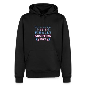Aus dem Weg geräumt, es ist endlich Adoptionstag - Männer Premium Bio Hoodie - Schwarz - Vorne - Nico (187cm)