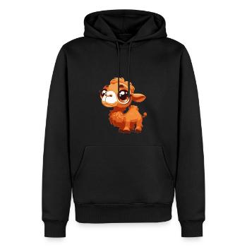 Chameau - Sweat à capuche Premium bio Homme - noir - Devant - Nico (187cm)