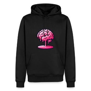 Brain Drain - Men’s Premium Organic Hoodie - black - Front - Nico (187cm)