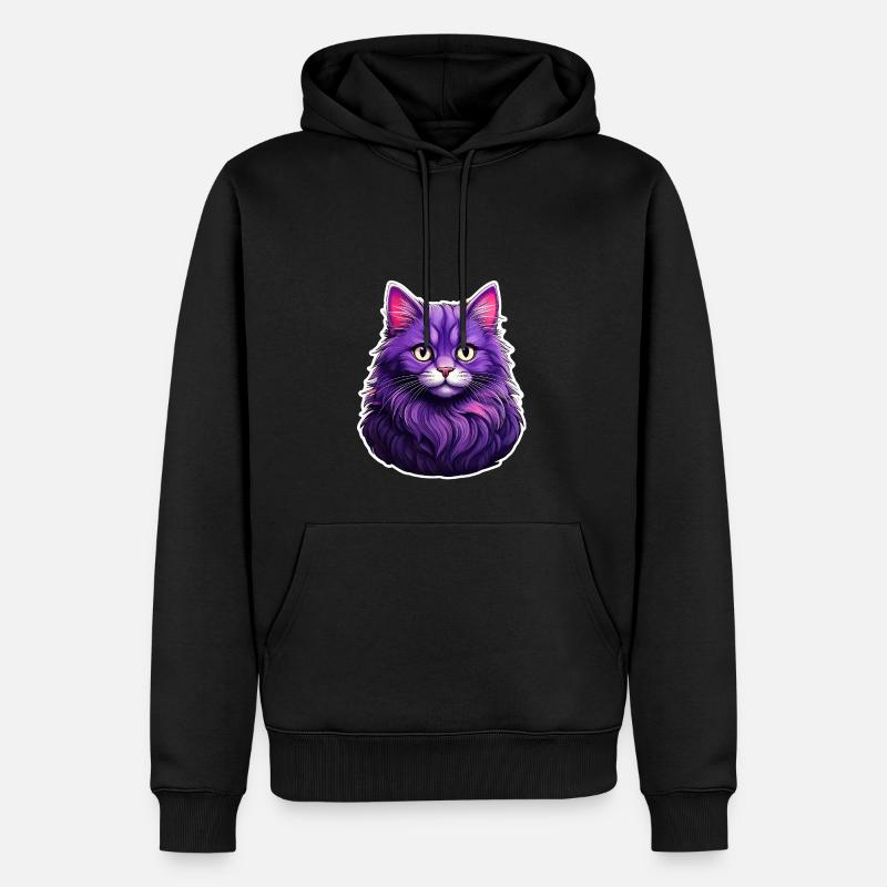 Chat Design Moderne Violet - Sweat à capuche Premium bio Homme - undefined