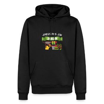 Le Jardin - Sweat à capuche Premium bio Homme - noir - Devant - Nico (187cm)