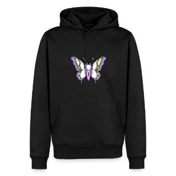 Genderqueer Pride Moth - Sweat à capuche Premium bio Homme - noir - Devant - Nico (187cm)