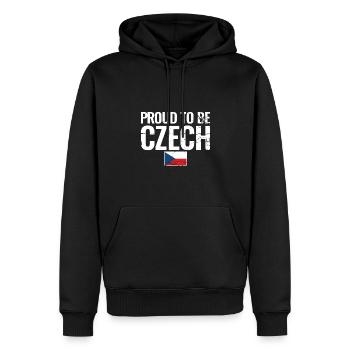 Proud To Be Czech Czech Republic Czech Flag - Men’s Premium Organic Hoodie - black - Front - Nico (187cm)