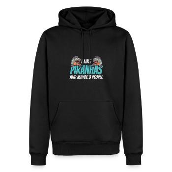 Piranha Geschenk - Männer Premium Bio Hoodie - Schwarz - Vorne - Nico (187cm)