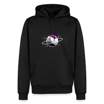 Asexueller Planet im Weltraum Ace Pride - Männer Premium Bio Hoodie - Schwarz - Vorne - Nico (187cm)