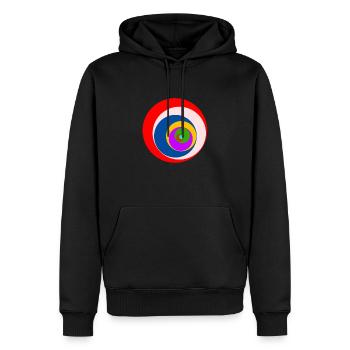 Center - Männer Premium Bio Hoodie - Schwarz - Vorne - Nico (187cm)