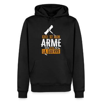 Citation drôle apéro beauf apéritif apéro rigolo - Sweat à capuche Premium bio Homme - noir - Devant - Nico (187cm)