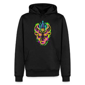 L.Gor Stier - Männer Premium Bio Hoodie - Schwarz - Vorne - Nico (187cm)