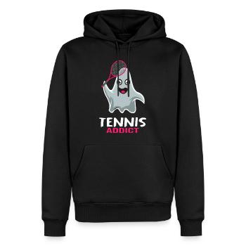Match de tennis Balle Joueur de tennis Tennis Ghost - Sweat à capuche Premium bio Homme - noir - Devant - Nico (187cm)