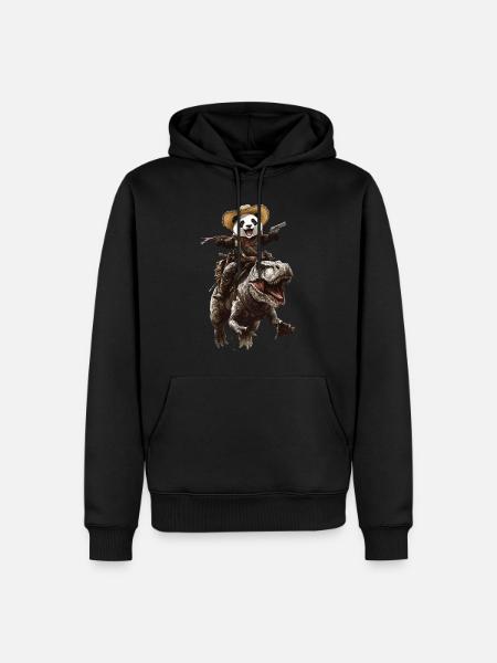 Panda - Männer Premium Bio Hoodie - Schwarz