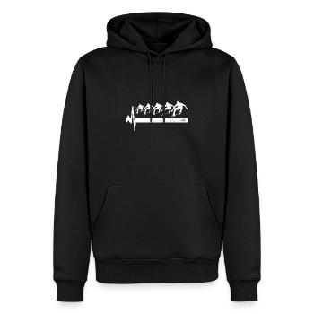 Skateboard Heartbeat - Men’s Premium Organic Hoodie - black - Front - Nico (187cm)