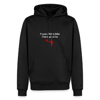 Y a pas d hélice hélas - Sweat à capuche Premium bio Homme - noir - Devant - Nico (187cm)