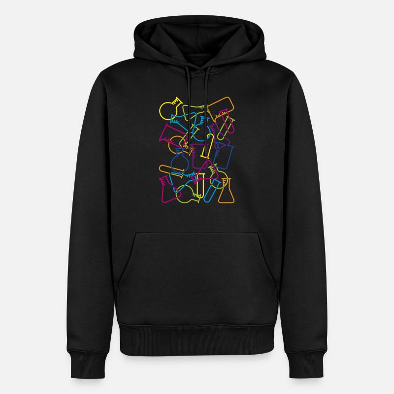Große Laborglas - Männer Premium Bio Hoodie - Schwarz