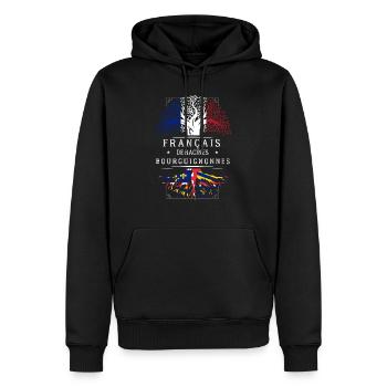 Racines Bourguignonnes - Sweat à capuche Premium bio Homme - noir - Devant - Nico (187cm)