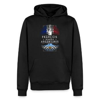 Racines Argentines - Sweat à capuche Premium bio Homme - noir - Devant - Nico (187cm)
