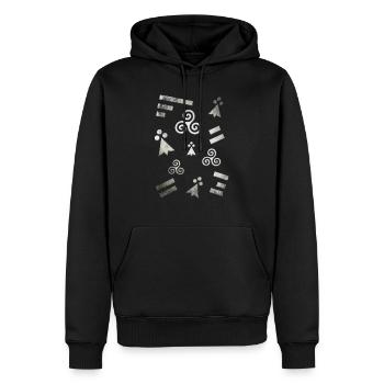 Breizh Bretagne Blanc 2 - Sweat à capuche Premium bio Homme - noir - Devant - Nico (187cm)