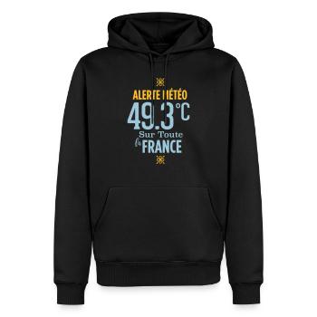 Wetterwarnung 49,3°C in ganz Frankreich - Männer Premium Bio Hoodie - Schwarz - Vorne - Nico (187cm)