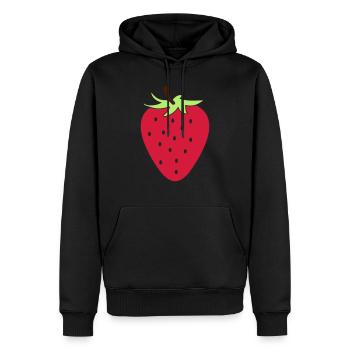 fraise - Sweat à capuche Premium bio Homme - noir - Devant - Nico (187cm)