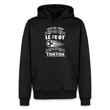 Onkel-Fan-Geschenk. - Männer Premium Bio Hoodie - Schwarz - Vorne - Nico (187cm)