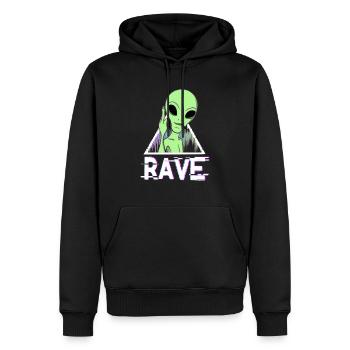 Rave - Männer Premium Bio Hoodie - Schwarz - Vorne - Nico (187cm)