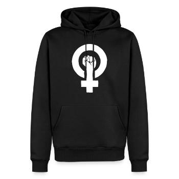 Weibliches Symbol Feministin - Männer Premium Bio Hoodie - Schwarz - Vorne - Nico (187cm)