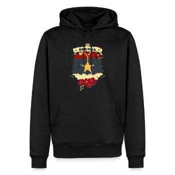Serbie - Sweat à capuche Premium bio Homme - noir - Devant - Nico (187cm)