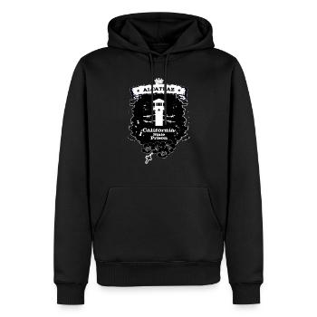Alcatraz - Sweat à capuche Premium bio Homme - noir - Devant - Nico (187cm)