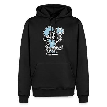 Skeleton handballer - Sweat à capuche Premium bio Homme - noir - Devant - Nico (187cm)